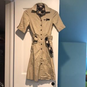 Tahari Trenchcoat dress cream colored size S